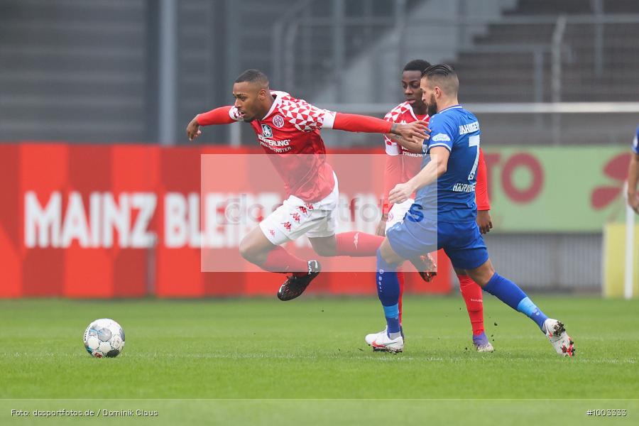 Geisterspiel, COVID-19, Pandemie, Bahlinger SC, 1. FSV Mainz 05 U23, Regionalliga Südwest, Regionalsport, Voetball, Sport, Saison 2020/2021, Le Football, Germany, Futbol, Fussball, Fotball, Deutschland, DFB, Calcio, Aktion, Action - Bild-ID: 1003333