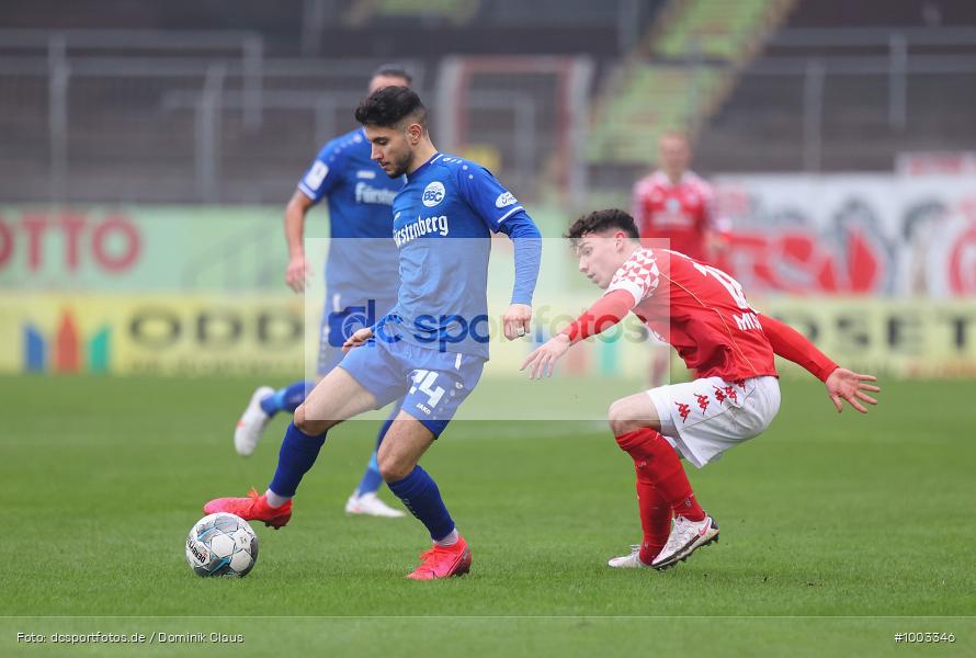 Geisterspiel, COVID-19, Pandemie, Bahlinger SC, 1. FSV Mainz 05 U23, Regionalliga Südwest, Regionalsport, Voetball, Sport, Saison 2020/2021, Le Football, Germany, Futbol, Fussball, Fotball, Deutschland, DFB, Calcio, Aktion, Action - Bild-ID: 1003346
