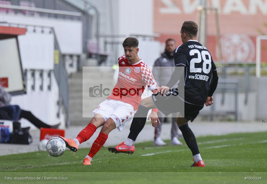 Geisterspiel, COVID-19, Pandemie, FSV Frankfurt, 1. FSV Mainz 05 U23, Regionalliga Südwest, Regionalsport, Voetball, Sport, Saison 2020/2021, Le Football, Germany, Futbol, Fussball, Fotball, Deutschland, DFB, Calcio, Aktion, Action - Bild-ID: 1006369