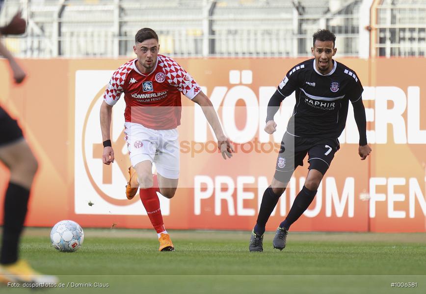 Geisterspiel, COVID-19, Pandemie, FSV Frankfurt, 1. FSV Mainz 05 U23, Regionalliga Südwest, Regionalsport, Voetball, Sport, Saison 2020/2021, Le Football, Germany, Futbol, Fussball, Fotball, Deutschland, DFB, Calcio, Aktion, Action - Bild-ID: 1006381