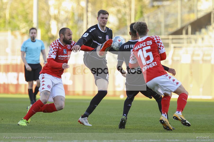 Geisterspiel, COVID-19, Pandemie, FSV Frankfurt, 1. FSV Mainz 05 U23, Regionalliga Südwest, Regionalsport, Voetball, Sport, Saison 2020/2021, Le Football, Germany, Futbol, Fussball, Fotball, Deutschland, DFB, Calcio, Aktion, Action - Bild-ID: 1006405