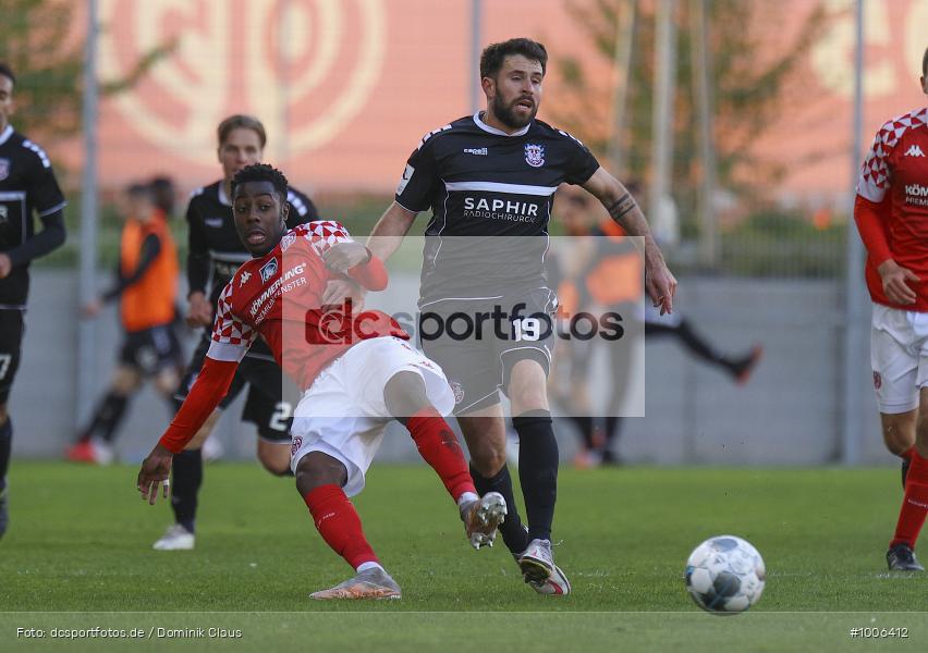 Geisterspiel, COVID-19, Pandemie, FSV Frankfurt, 1. FSV Mainz 05 U23, Regionalliga Südwest, Regionalsport, Voetball, Sport, Saison 2020/2021, Le Football, Germany, Futbol, Fussball, Fotball, Deutschland, DFB, Calcio, Aktion, Action - Bild-ID: 1006412