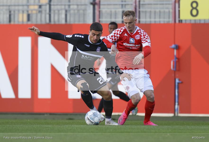 Geisterspiel, COVID-19, Pandemie, FSV Frankfurt, 1. FSV Mainz 05 U23, Regionalliga Südwest, Regionalsport, Voetball, Sport, Saison 2020/2021, Le Football, Germany, Futbol, Fussball, Fotball, Deutschland, DFB, Calcio, Aktion, Action - Bild-ID: 1006416