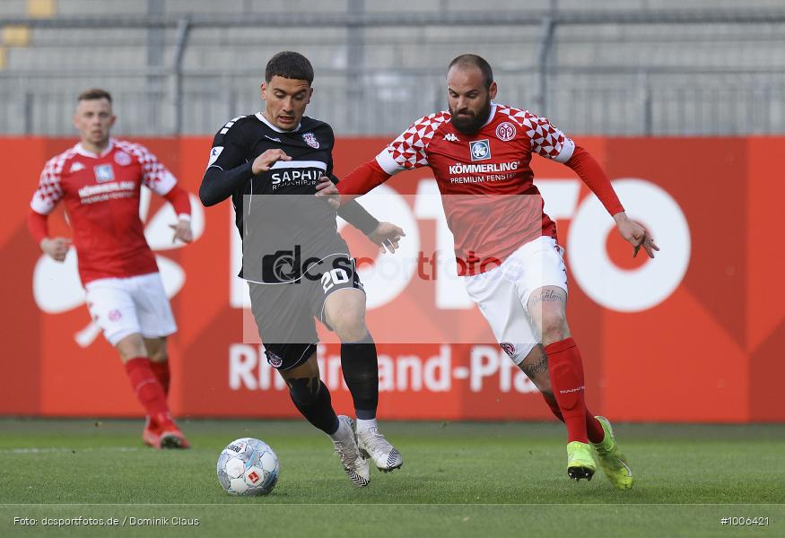 Geisterspiel, COVID-19, Pandemie, FSV Frankfurt, 1. FSV Mainz 05 U23, Regionalliga Südwest, Regionalsport, Voetball, Sport, Saison 2020/2021, Le Football, Germany, Futbol, Fussball, Fotball, Deutschland, DFB, Calcio, Aktion, Action - Bild-ID: 1006421