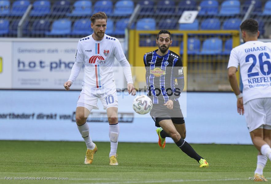 Geisterspiel, COVID-19, Pandemie, KFC Uerdingen, SV Waldhof Mannheim, 3. Liga, Regionalsport, Voetball, Sport, Saison 2020/2021, Le Football, Germany, Futbol, Fussball, Fotball, Deutschland, DFB, Calcio, Aktion, Action - Bild-ID: 1006967