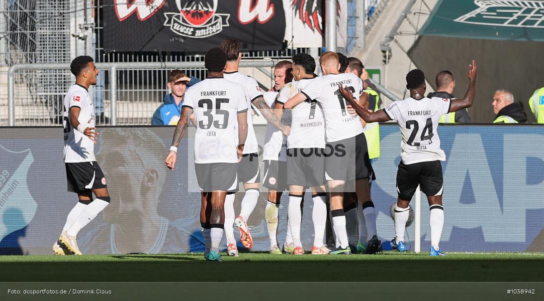 Eintracht Frankfurt, TSG 1899 Hoffenheim, 1. Bundesliga, Bundesliga, Voetball, Sport, Le Football, Germany, Futbol, Fotball, Fussball, Deutschland, DFL, DFB, Calcio, 2023/24, Saison 2023/2024 - Bild-ID: 1038942 Eintracht Frankfurt, TSG 1899 Hoffenheim, 1. Bundesliga, Bundesliga, Voetball, Sport, Le Football, Germany, Futbol, Fotball, Fussball, Deutschland, DFL, DFB, Calcio, 2023/24, Saison 2023/2024 - Bild-ID: 1038942